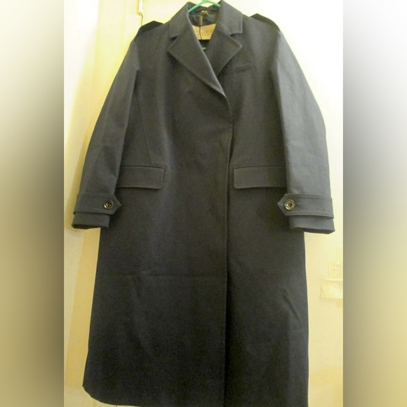 HOT Burberry Brit Navy Blue Showerproof Stretch Cotton Chesterfield Coat $1,600! - Picture 11 of 12